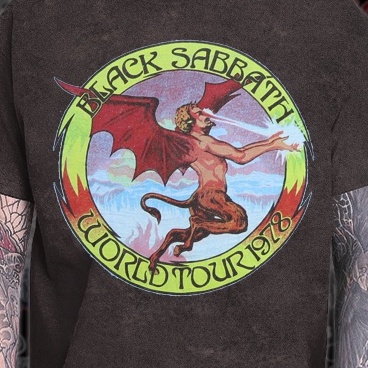 Kaos Band Vintage T-shirt Wash Black Sabbath World Tour 1978_068