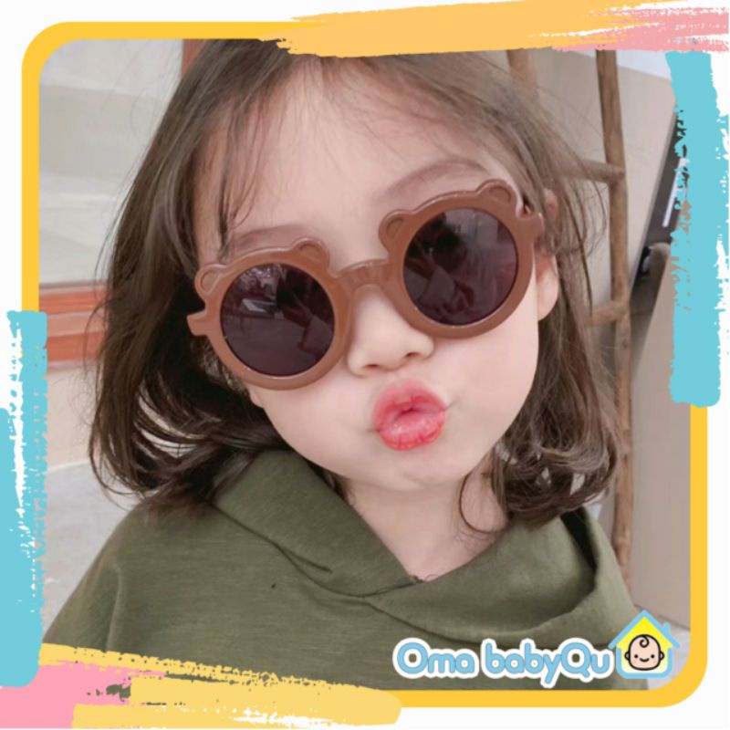 KACAMATA ANAK BULAT ANTI UV KEKINIAN / SUNGLASSES BABY ANTI UV / LUCU / RETRO-5