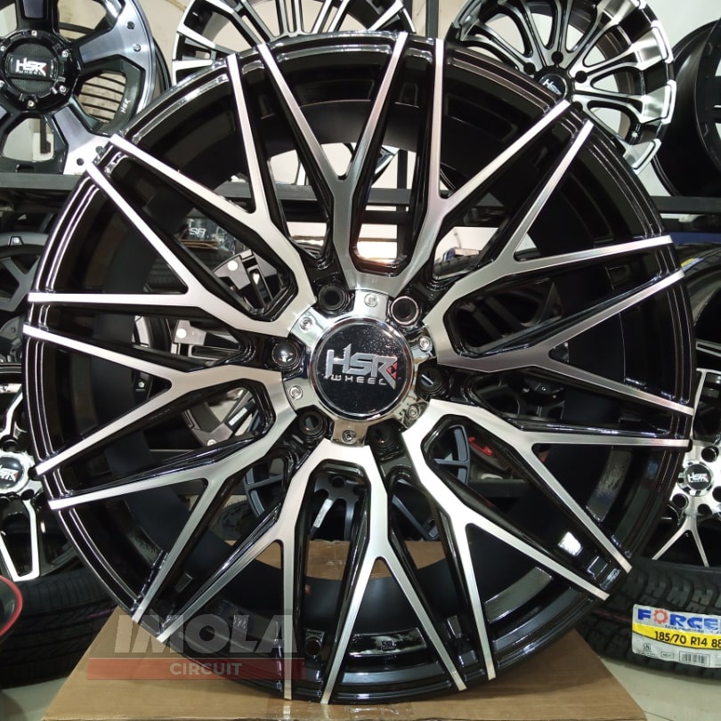 Velg mobil fortuner ring 20 HSR wheel AMPENAN r20 lubang baut 6x139,7 lebar pelek 9,5 Hitam polis of