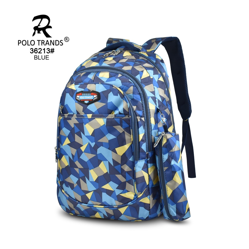 Polo Trands Tas Sekolah Anak Perempuan Gratis Pouch 36177 & 36178 Tas Anak-36213 Blue