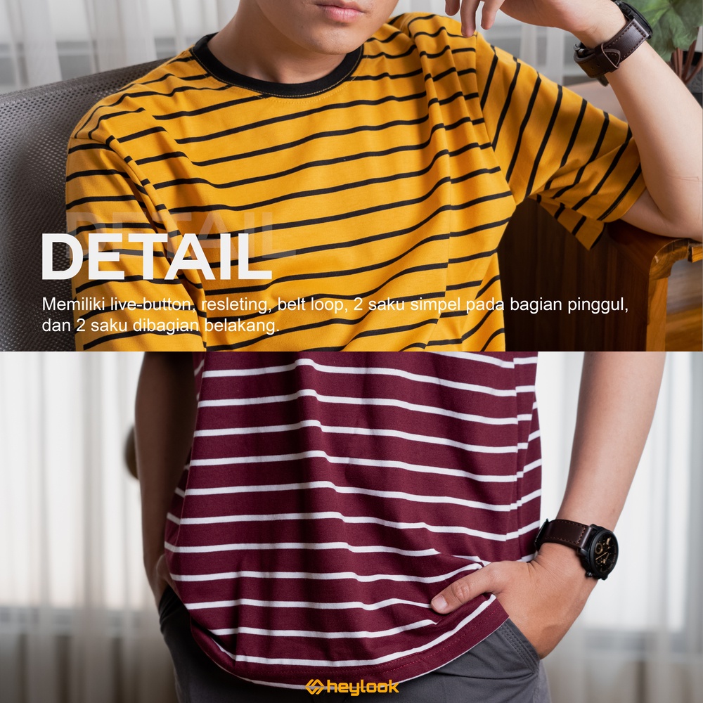 Kaos Salur Kaos Garis Garis Horizontal Pria Wanita Kaos Stripe Strip Lengan Pendek Tshirt Original Branded Berkualitas