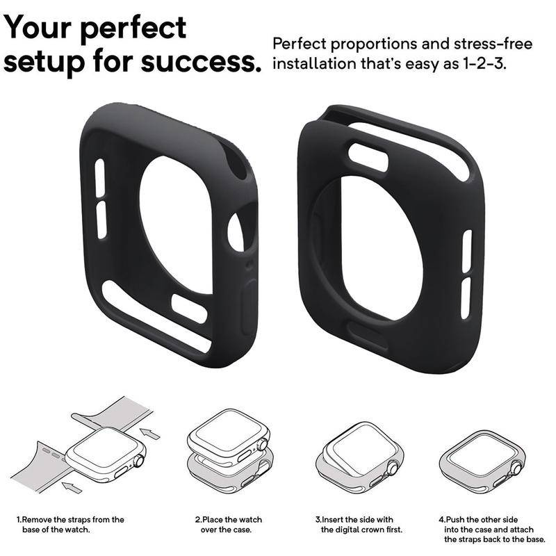 Case Pelindung Layar Bahan Silikon TPU Untuk Apple Watch 7 SE 6 5 4 3 2 1 38MM 40MM 41MM 42MM 44MM 45MM