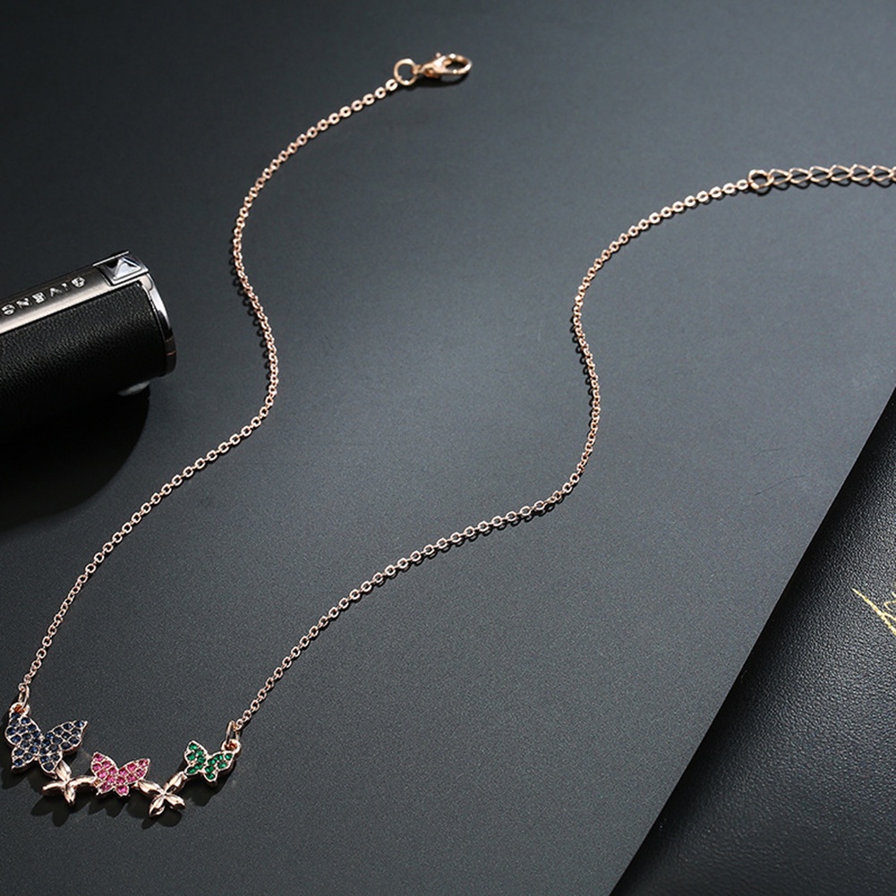 Hu Hu Hu Hu Hu Alat Bantu Pasang Kacamata♡ Kalung Choker Klavikula Dengan Liontin Kupu-Kupu Aksen Berlian Imitasi Untuk Wanita