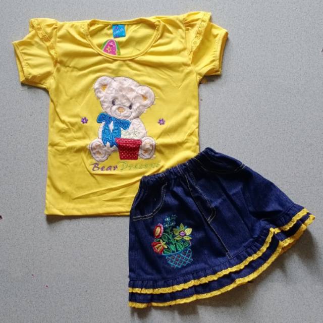 Setelan baju rok levis renda motif bordir Shopee Indonesia Setelan baju rok levis renda motif bordir Shopee Indonesia
