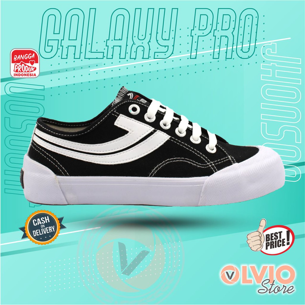 Sepatu Sneakers Canvas Jhonson GALAXY PRO LC Black White - Sneakers Jhonson Original