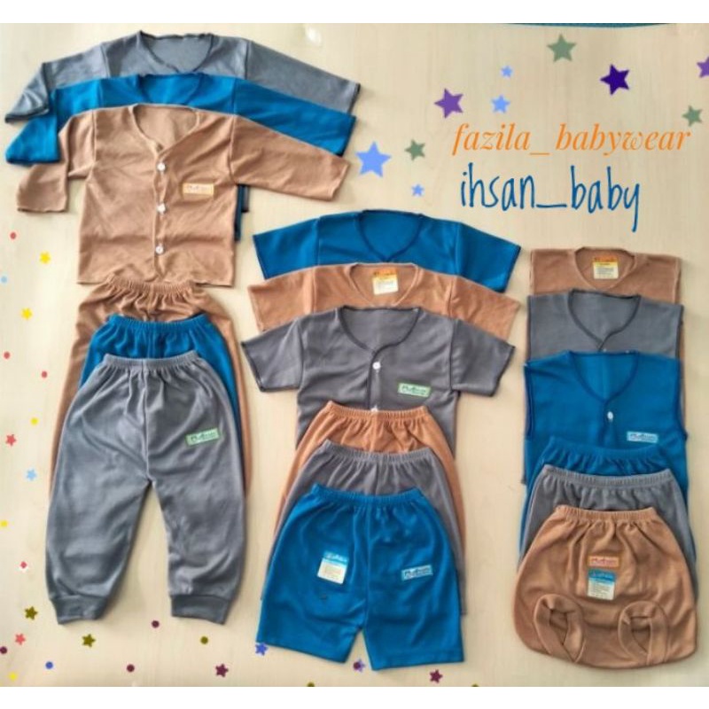 paket hemat baju bayi newborn arista baby warna tua combinasi 9 stel(18 pcs)