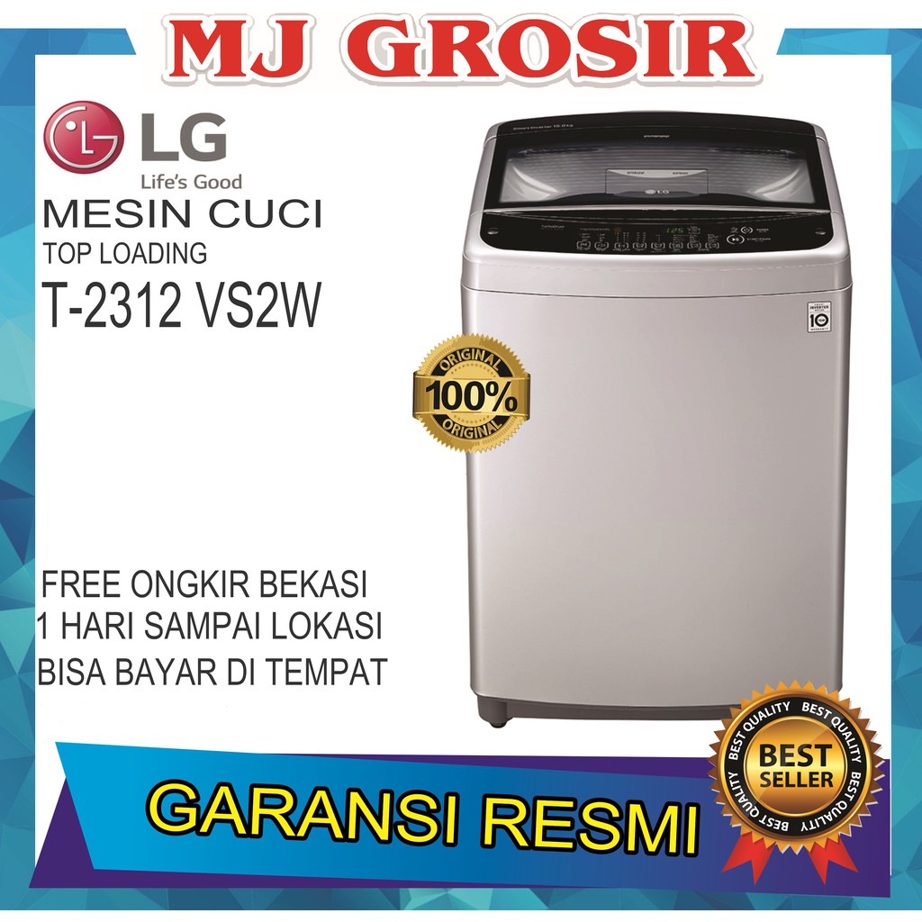 Jual MESIN CUCI LG T 2312 VS2W 12KG 1 TABUNG T2312VS2W 12 KG SMART