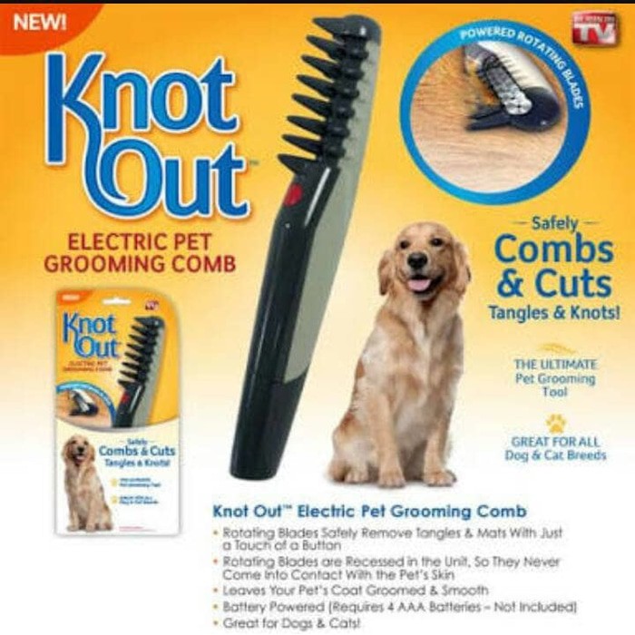 TBI Sisir Electric Anti Kusut - Knot Out Pet Hewan Grooming Anjing Kucing