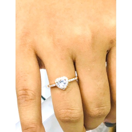 Cincin wanita / cincin permata love / replika berlian / cincin lapis emas / cincin pengganti emas