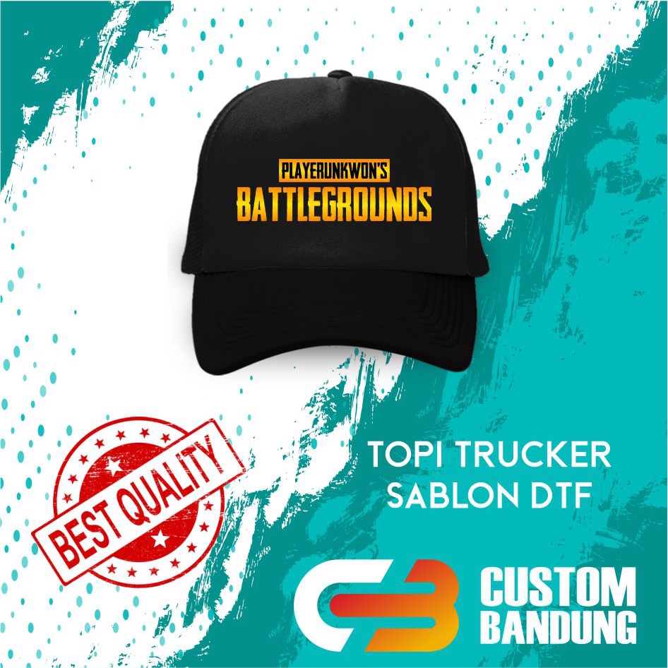 Topi Trucker PUBG Pria Wanita Topi Jaring Aura Jala Trucker Cap Bisa Tulis Nama Bisa COD Original High Premium Quality