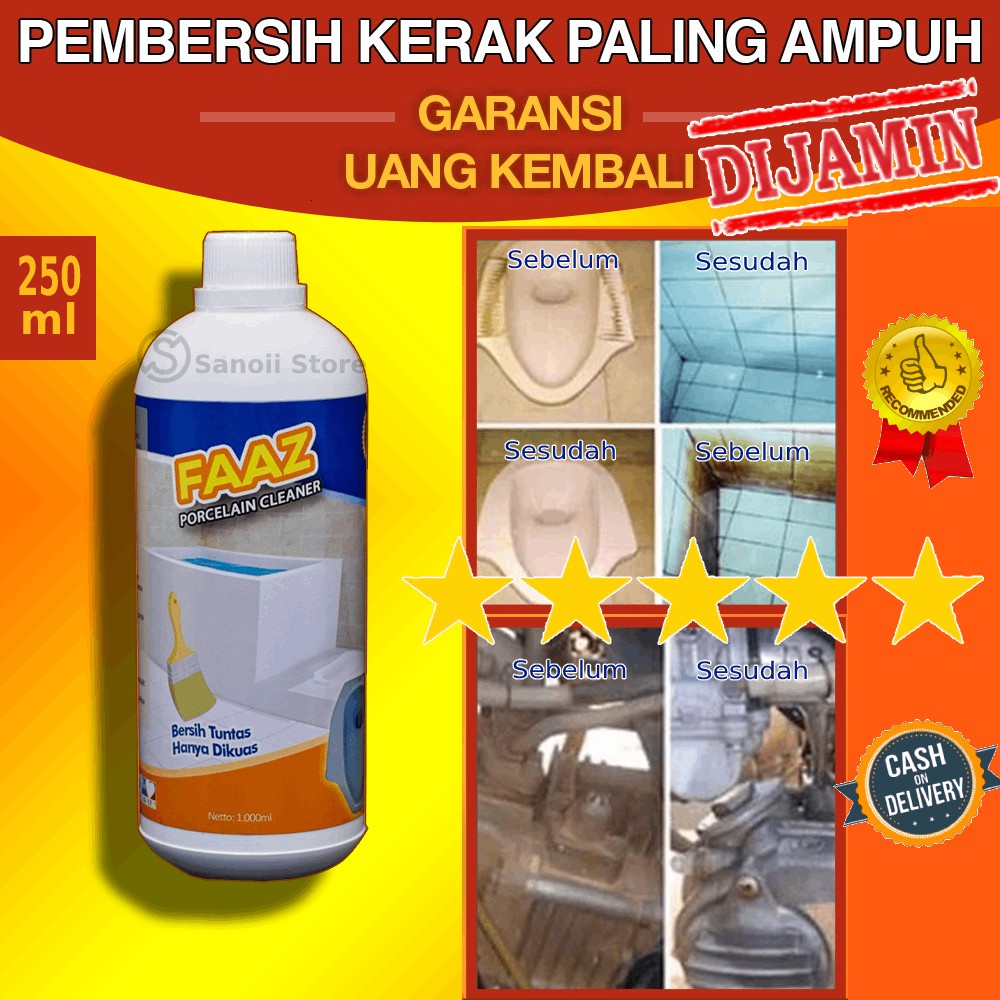 Faaz Seperempat Liter Faaz Pembersih Porcelain Cleaner Pembersih Kerak Kamar Mandi Faaz 250ml Murah