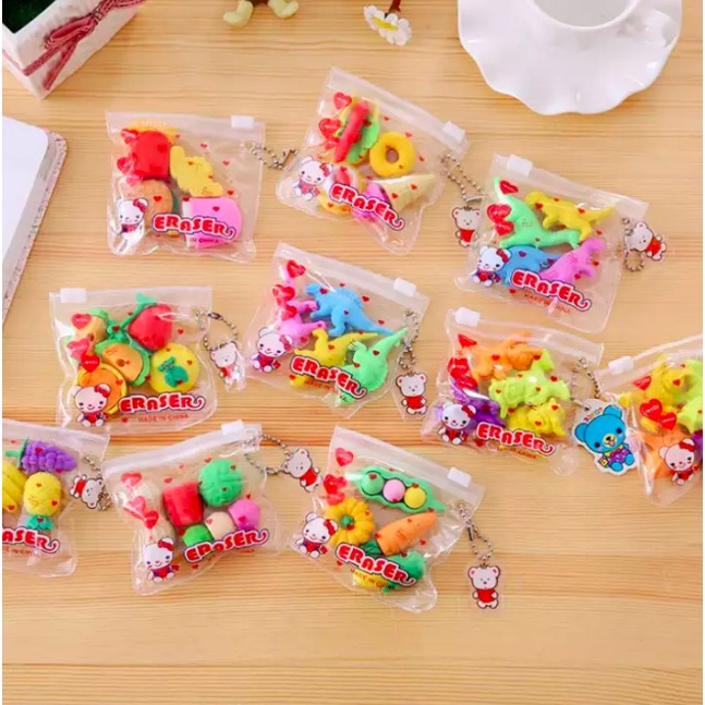 

1 SET 4 PCS MINI ERASER / PENGHAPUS MINI BENTUK FANCY 111