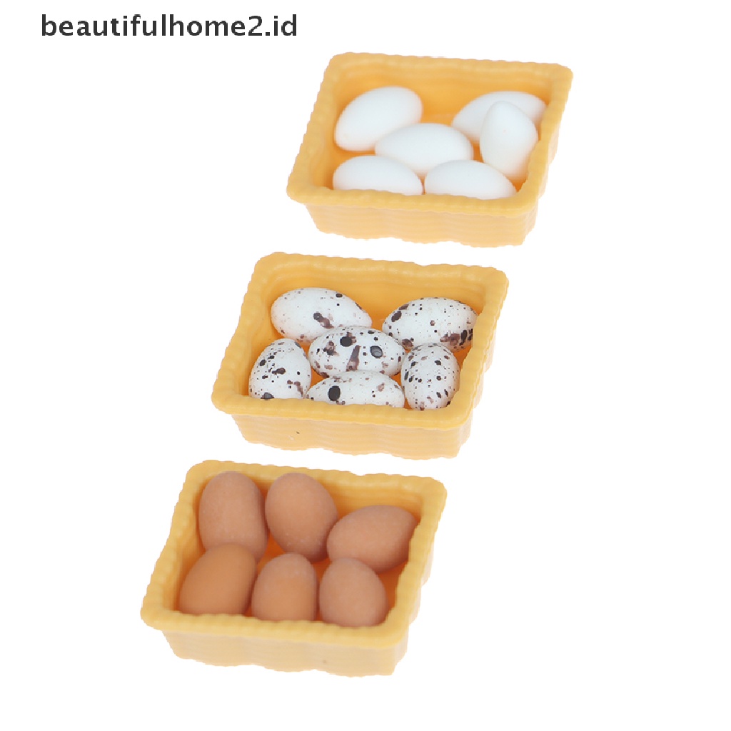 (Beautifulhome2.Id) Mainan Miniatur Telur Skala 1: 12 Untuk Aksesoris Dapur Rumah Boneka