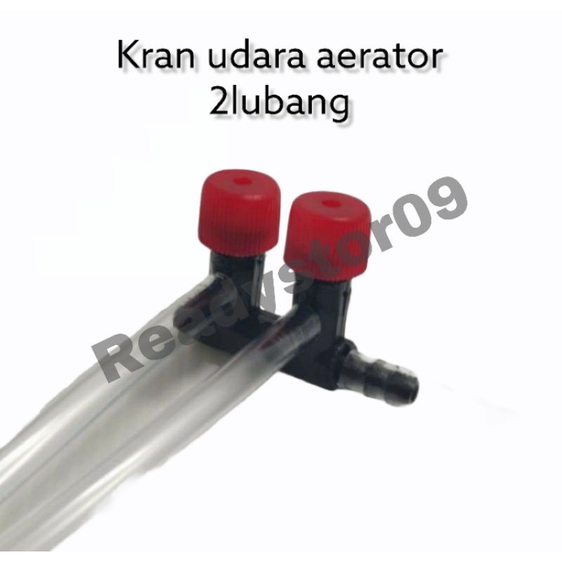 Kran aerator 2lubang / kran aerator 2 jalur / kran udara 2 way aerator merah