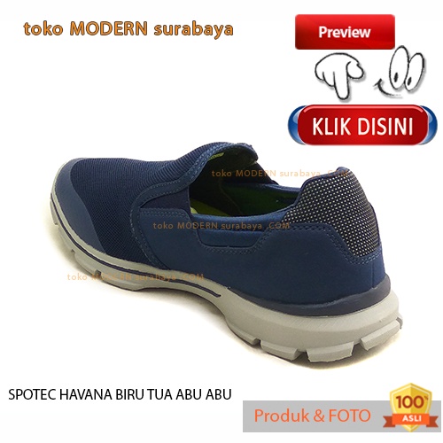 SPOTEC HAVANA BIRU TUA ABU ABU sepatu pria sepatu casual slip on