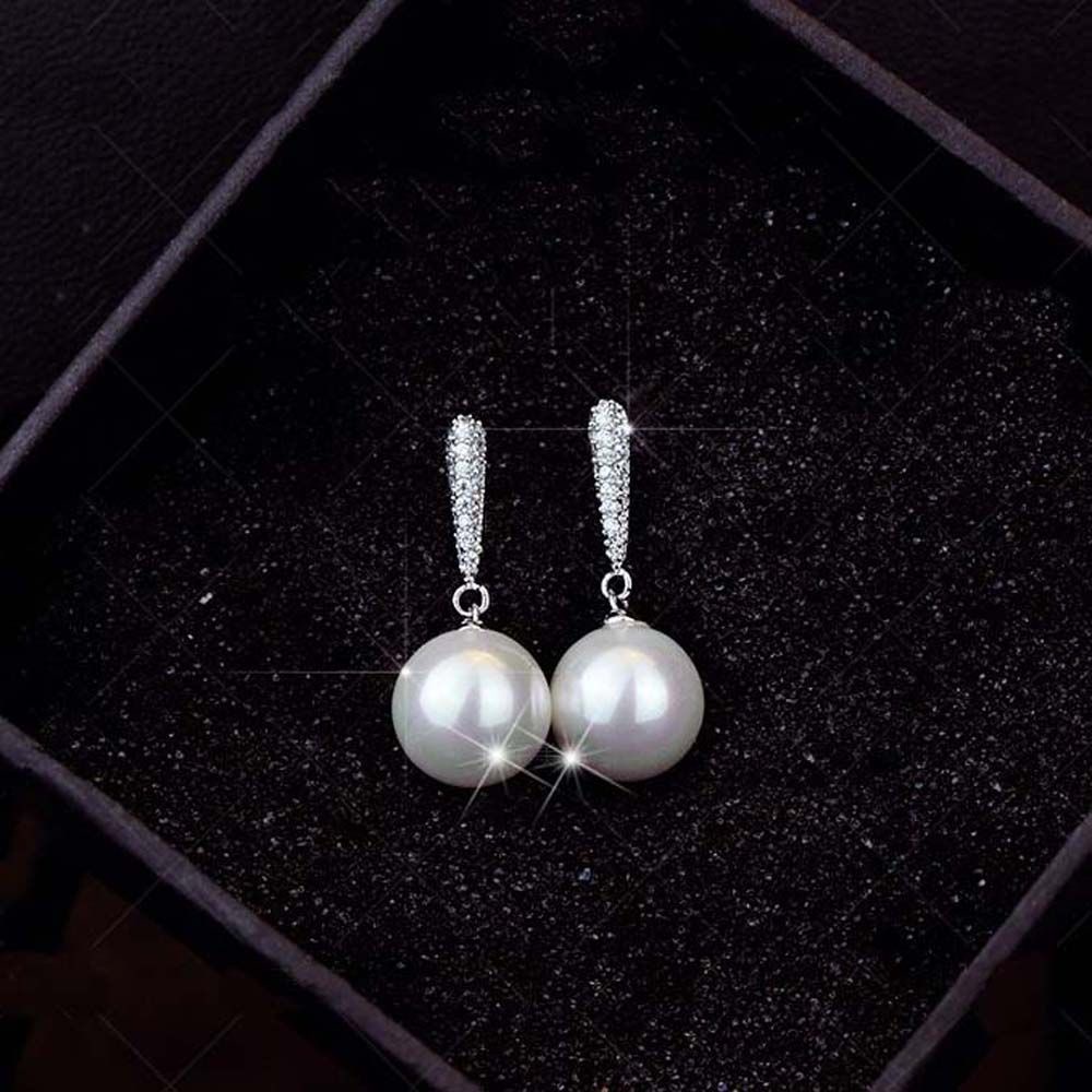 Needway  Lady Ear Studs Women Fashion Drop Earrings Trendy S925 Silver Elegant Sweet Gifts Shell Pearl Jewelry/Multicolor