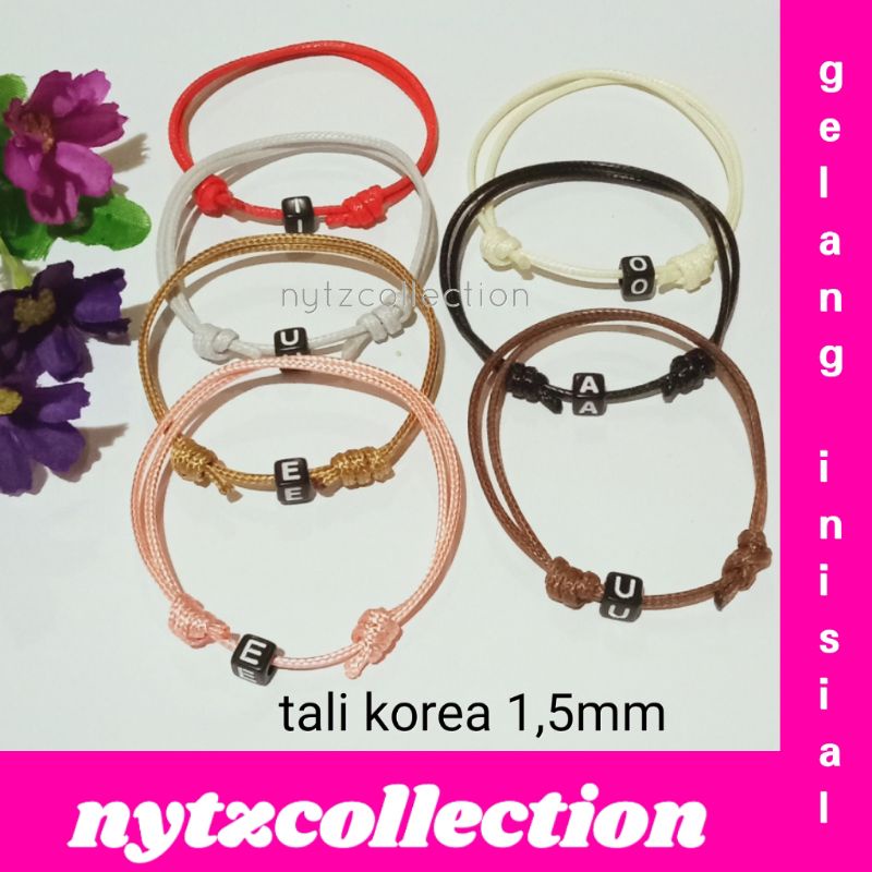 Gelang Inisial Gelang Huruf gelang Tali Korea Waterproof