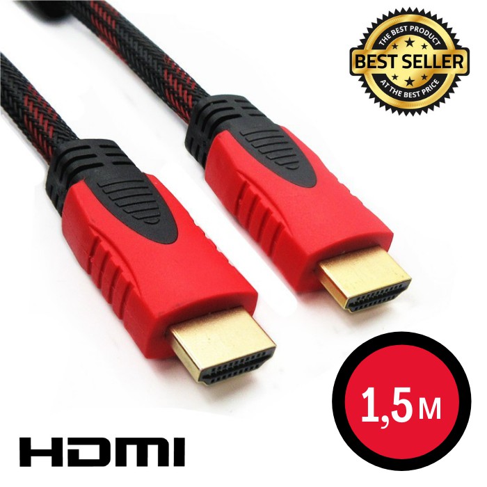Kabel HDMI 1,5 Meter Serat Jaring HDMI to HDMI 1,5 m 1080p V.14 3D HQ