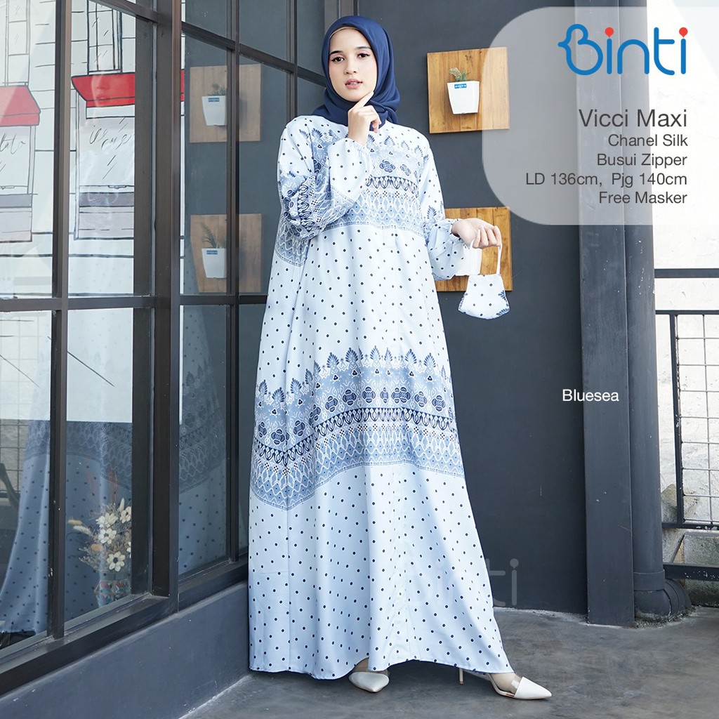 [JUMBO] Vicci Maxi Jumbo by Binti - Gamis Jumbo Terbaru - Gamis Jumbo LD 136cm Matt Chanel Silk