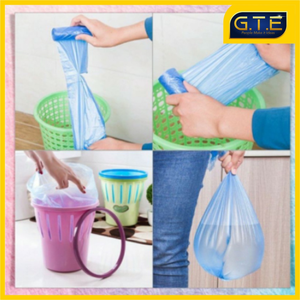 GTE | KANTONG PLASTIK SAMPAH 45X50CM ISI 15 LEMBAR / KANTONG PLASTIK GULUNG ROLL / PLASTIC TRASH