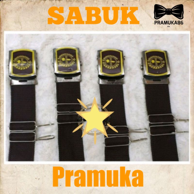 Sabuk Ikat Pramuka - Ikat Pinggang Gesper Motif Pramuka Bijian (Ready)