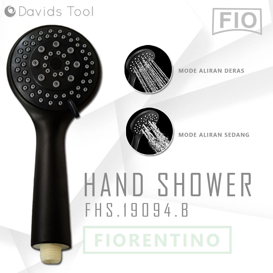 Hand Shower Kamar Mandi Kepala Sower Hitam Bulat Fiorentino 19094