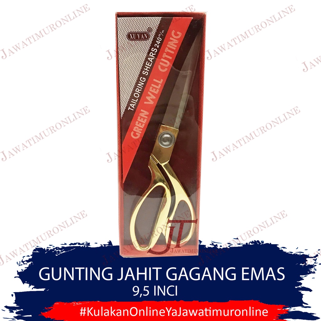 Gunting Jahit Pegangan Emas Gunting Jahit Kain 9,5 Inch