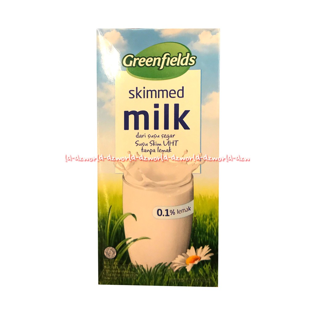 Greenfields Skimmed Milk Susu Skim UHT 1 Liter Susu Rendah Lemak Baik Bagi Kesehatan Green fields Greenfield