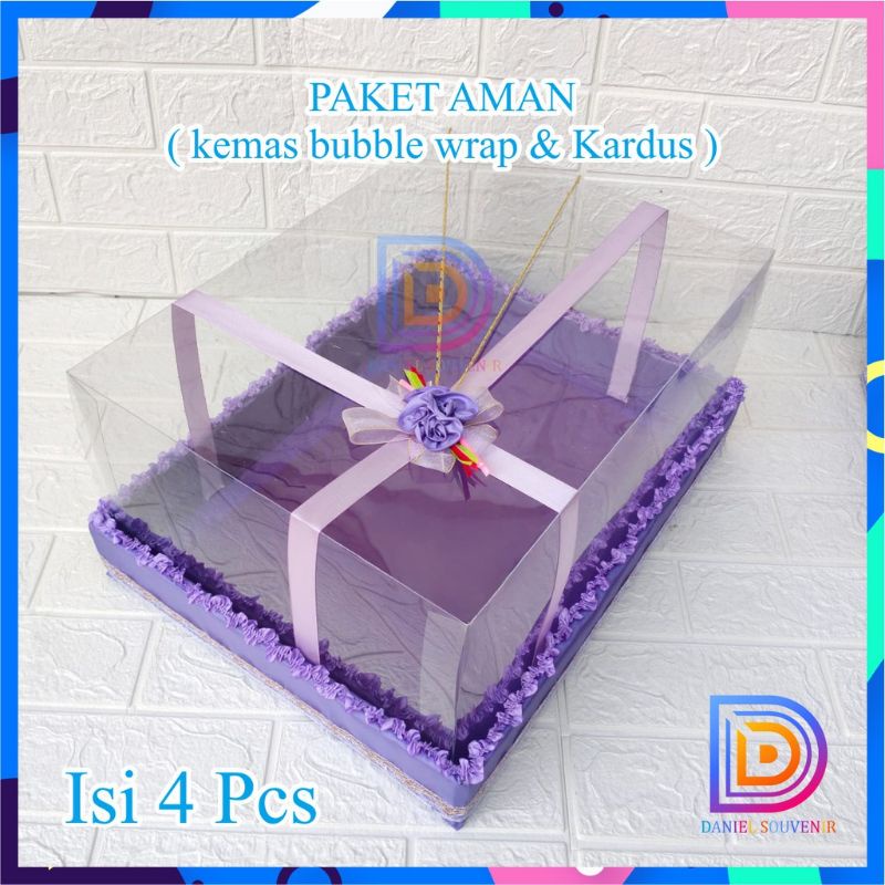 Hantaran Pernikahan Murah Isi 4 Box/Kotak Seserahan Full Ornamen Renda Oris Tempat Mahar