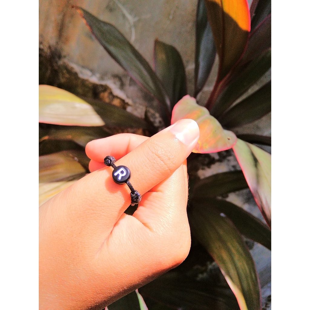 CINCIN INISIAL / cincin huruf piph hitam / cincin custom huruf kamu / foto realpict