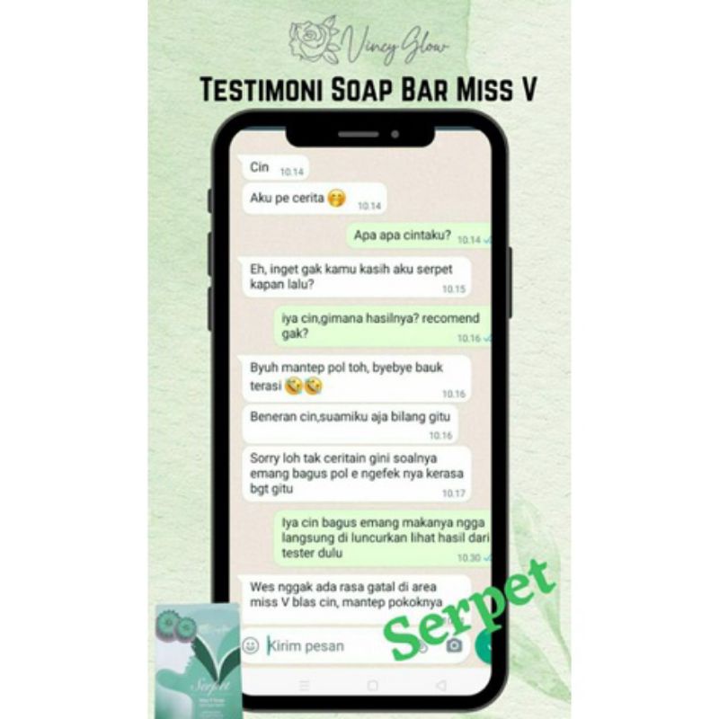 SERPET VINCY GLOW MISS V SOAP SABUN MERAPATKAN MISS V