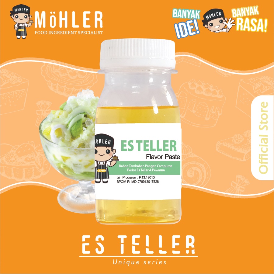 MOHLER Pasta perisa pewarna ES TELLER (KLIK KOMBO HEMAT UNTUK BELI 1 GRATIS 1)