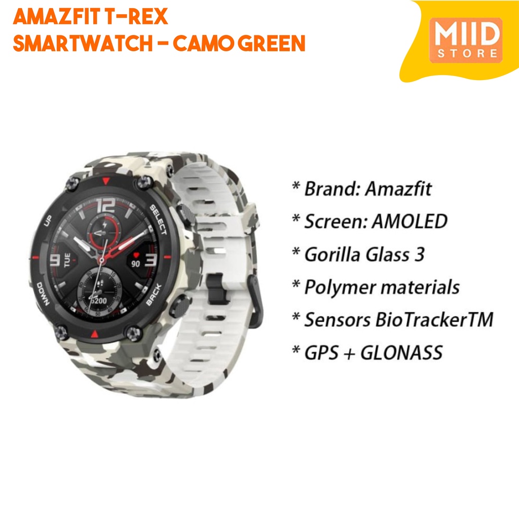 Amazfit T-REX Smartwatch - Camo Green