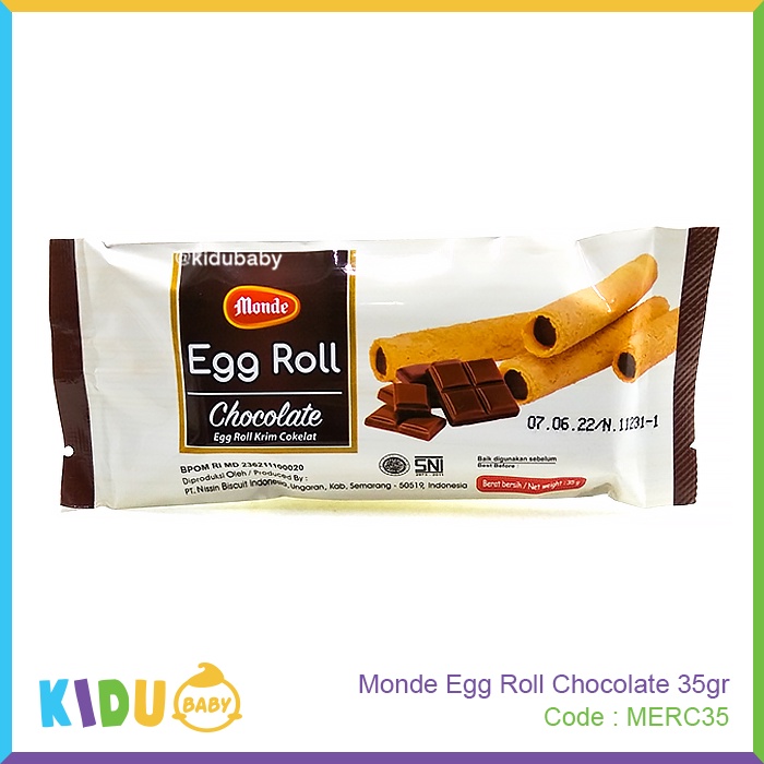 Monde Egg Roll 35gr Biskuit Cemilan Sehat Ibu &amp; Anak Kidu Baby