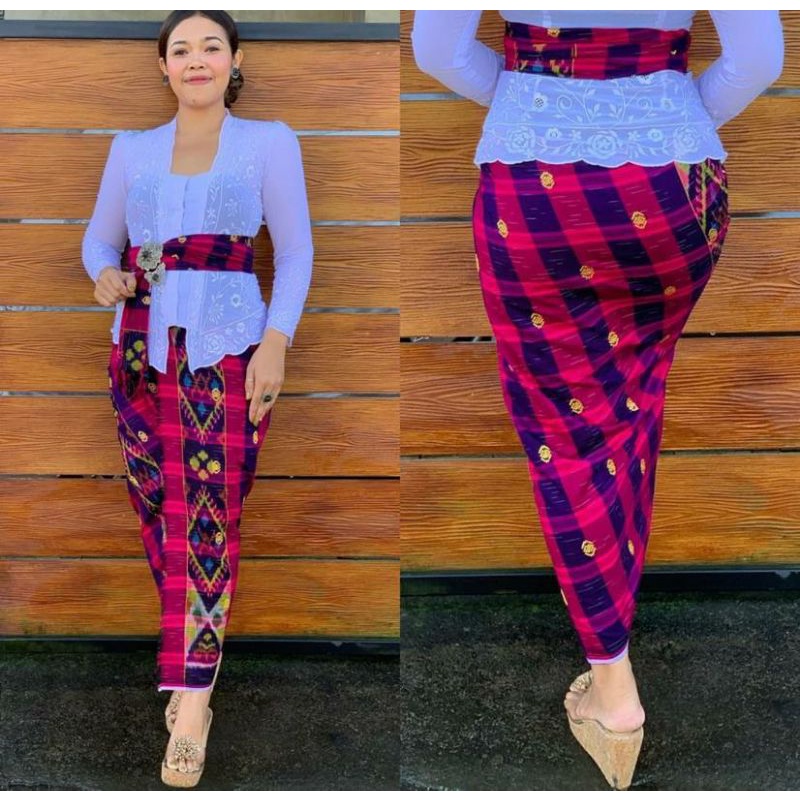 Ready Kamen ENDEK Tenun dobol Tretes Set Selendang / kamen Bali lembaran / kamen Tenun dobol