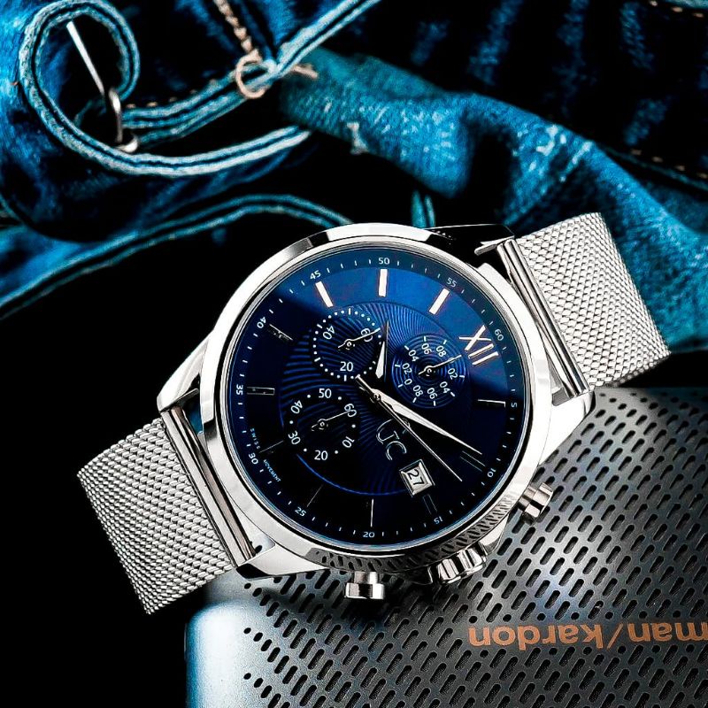 Jam Tangan Pria Merk Guess Collection Stainless Rantai Pasir