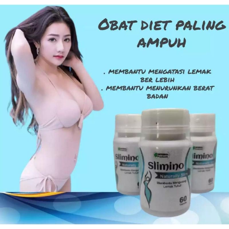 SLIMINO NATURALLY SLIM OBAT PELANGSING BADAN HERBAL MANFAAT JAMU DIET 3X AMPUH