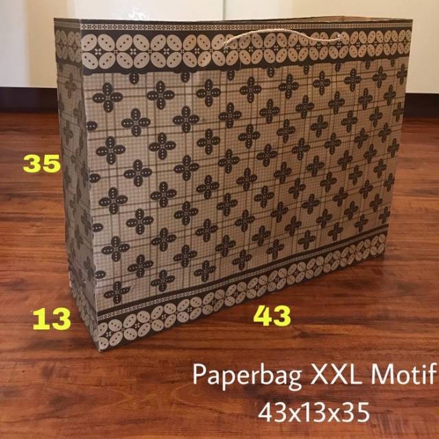 

Paperbag Motif Coklat Shopping bag Goodiebag XXL 43 x 13 x 35 cm