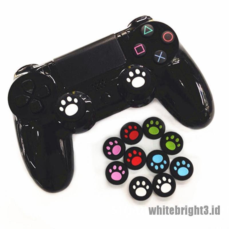 &lt; White3 &gt; 2pcs Cap Thumb Stick Joystick Bentuk Cakar Kucing Bahan Silikon Untuk PS3 PS4 Xbox