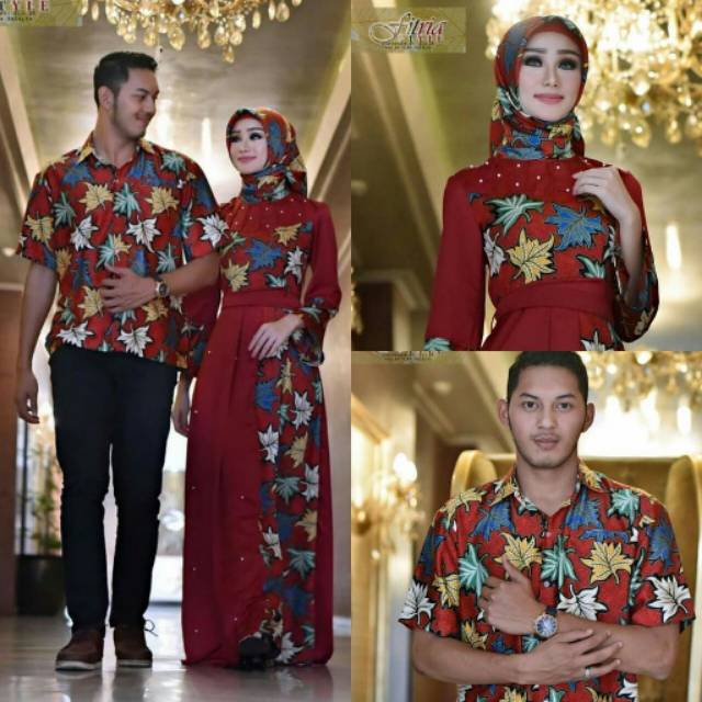 Couple batik muslim Haiba Hanifa ori by FitriaStyle
