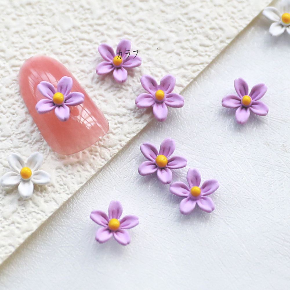 MXBEAUTY Colorful Nail Art Decoration Pastoral Series DIY Nail Art Accessories Flower Nail Art Jewelry Cute Manicure Resin Charm Five Petal Flower