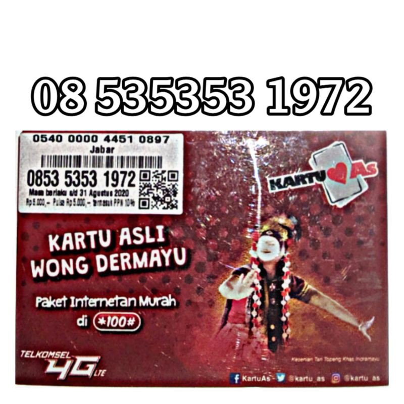 Nomer Cantik Kartu AS Series triple AB Tahun lahir 1972