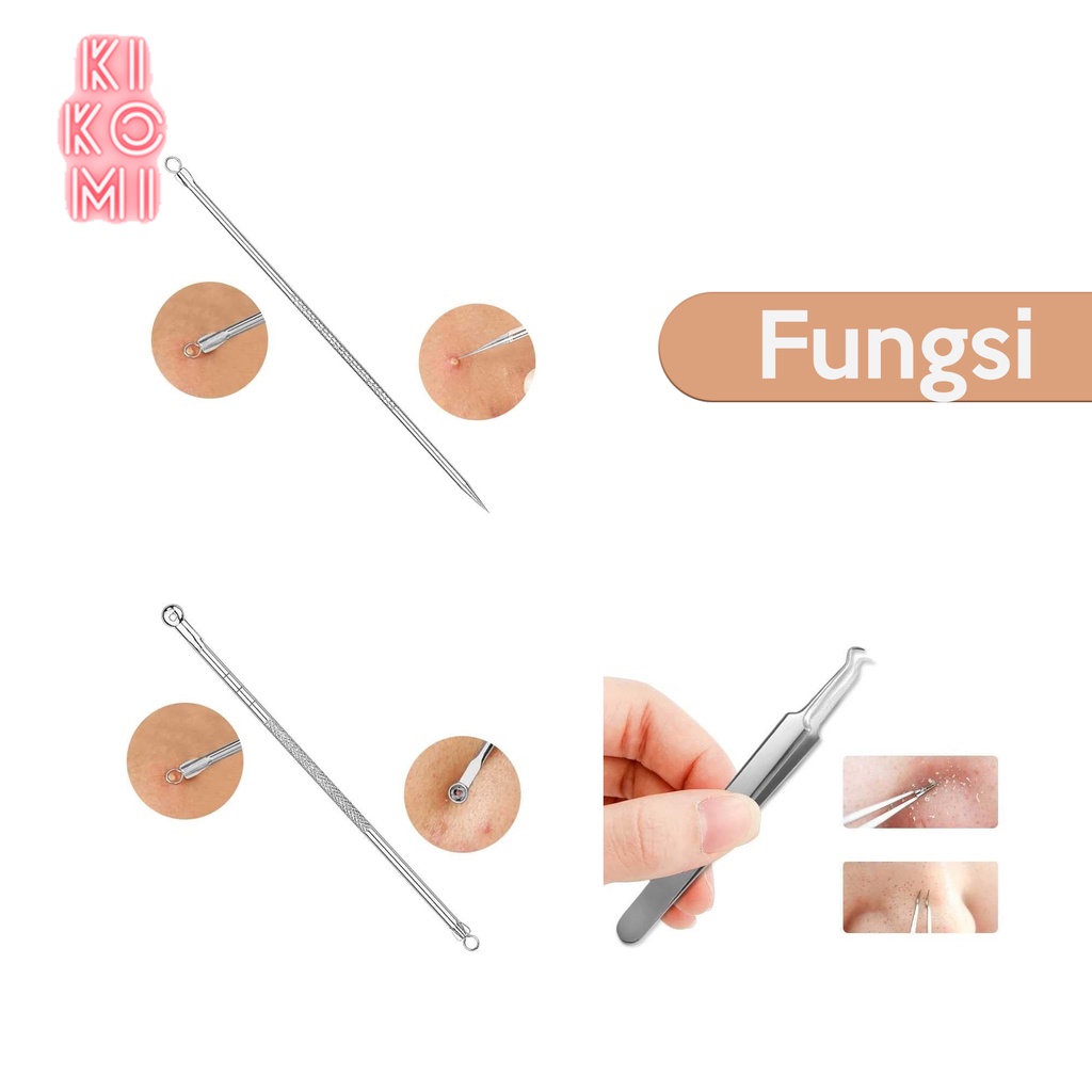 PINSET JEPIT KOMEDO Jerawat Stainless-Alat Facial Pembersih Blackhead KK