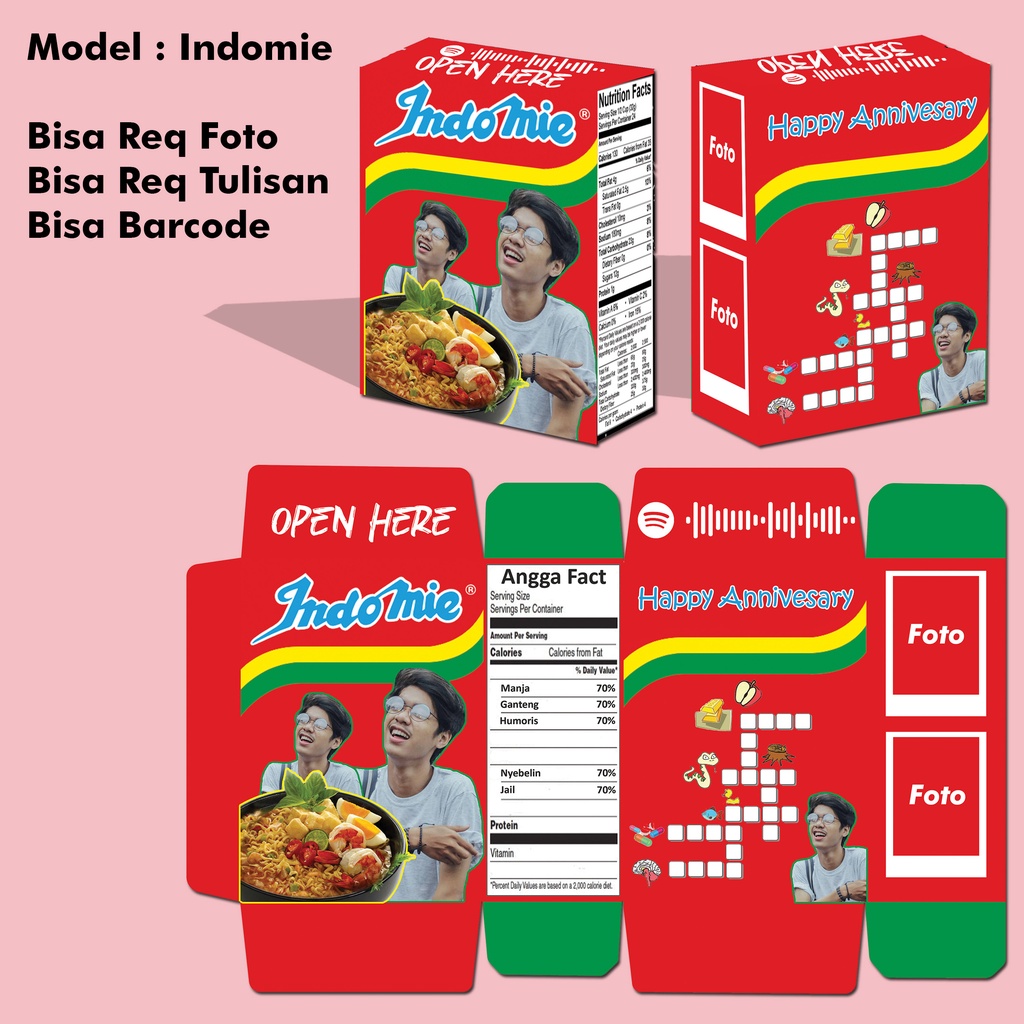 [Bisa COD] Sereal Box Custom Bebas Gambar Cereal Gift Kado Cereal