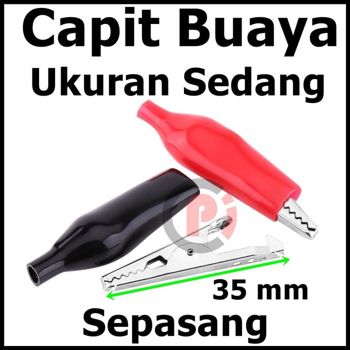 Jepitan Capit Buaya Alligator Sedang Sepasang / 1 Pasang Merah Hitam