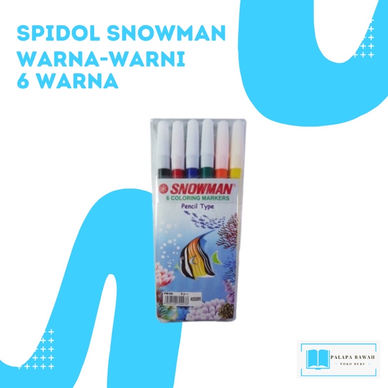 SPIDOL SNOWMAN KECIL WARNA-WARNI 6 WARNA, 12 WARNA, 24 WARNA
