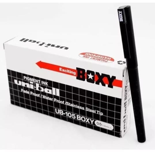

MURAH PULPEN PEN UNIBALL BOXY 0.5mm WATER PROOF - UB 105 [LUSIN]
