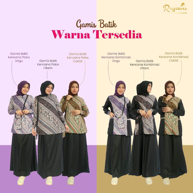 Gamis Terbaru - Gamis Batik Terbaru -  Gamis Batik Kencana Ori by Riyani