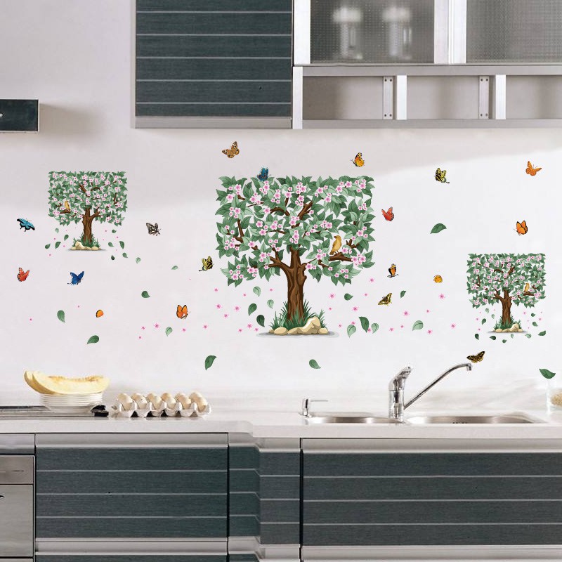 Reliza Wall Sticker Pohon Hijau Kotak Tree Green Stiker adinding LDR3636