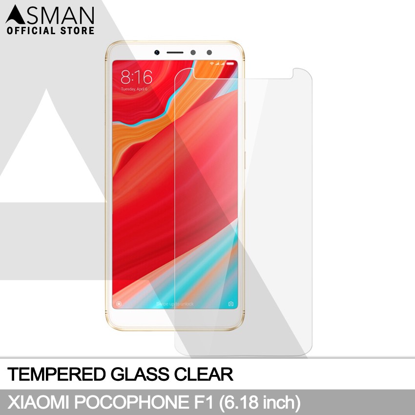 Tempered Glass Xiaomi Pocophone F1 (6.18&quot;) | Anti Gores Pelindung Layar Kaca - Bening